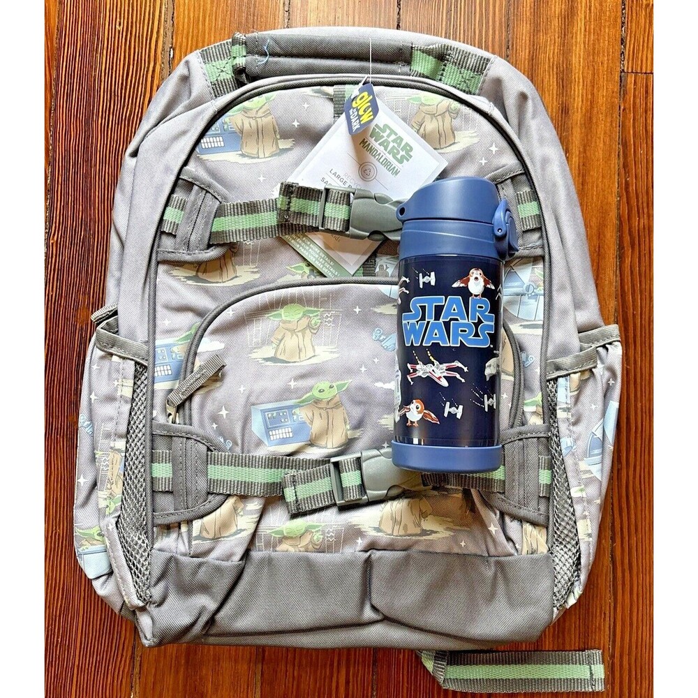 School Pottery barn STAR WARS BACKPACK+WATER Bag Mandalorian travel boy kid 🚀 .